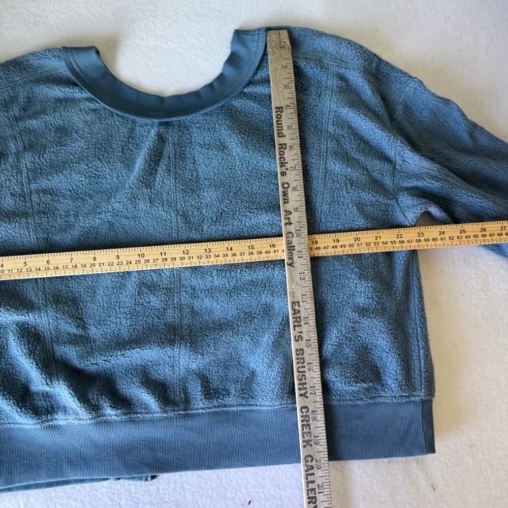 Daily Practice Anthropologie Blue Open‎ cross Back Fleece Sweatshirt Small NWT - Picture 7 of 8